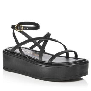 Stuart Weitzman Summerlift Leather Platform Sandals – Black, Size 9 – NWT